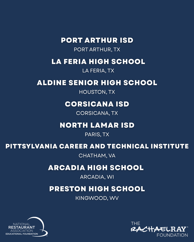 PHS ProStart 1 of 48 schools awarded the Rachel Ray Grow Grant