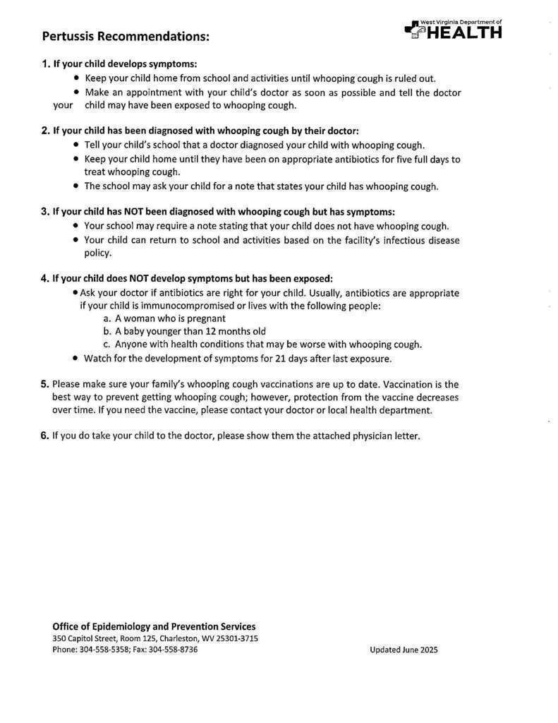 whooping cough informational poster