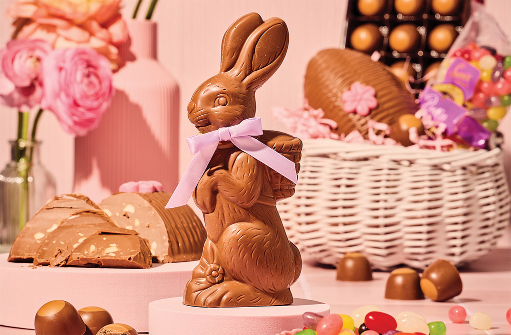 chocolate easter bunny to promote sarris fundraiser. 