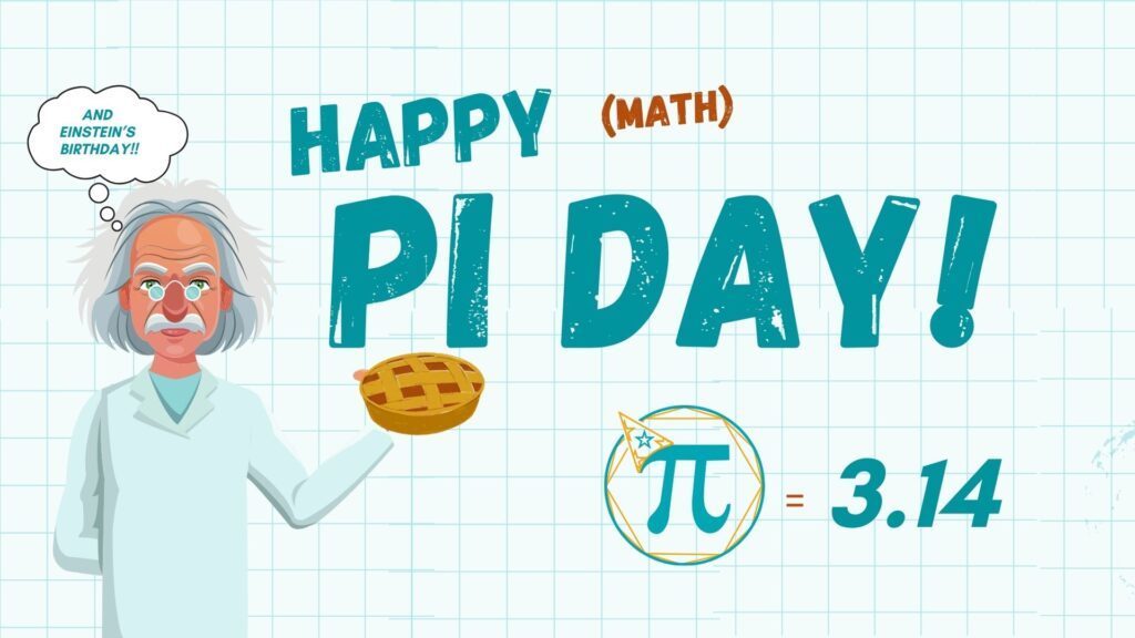 pi day post with pictures of 3 slices of pie with the numbers 3.14159 on each
