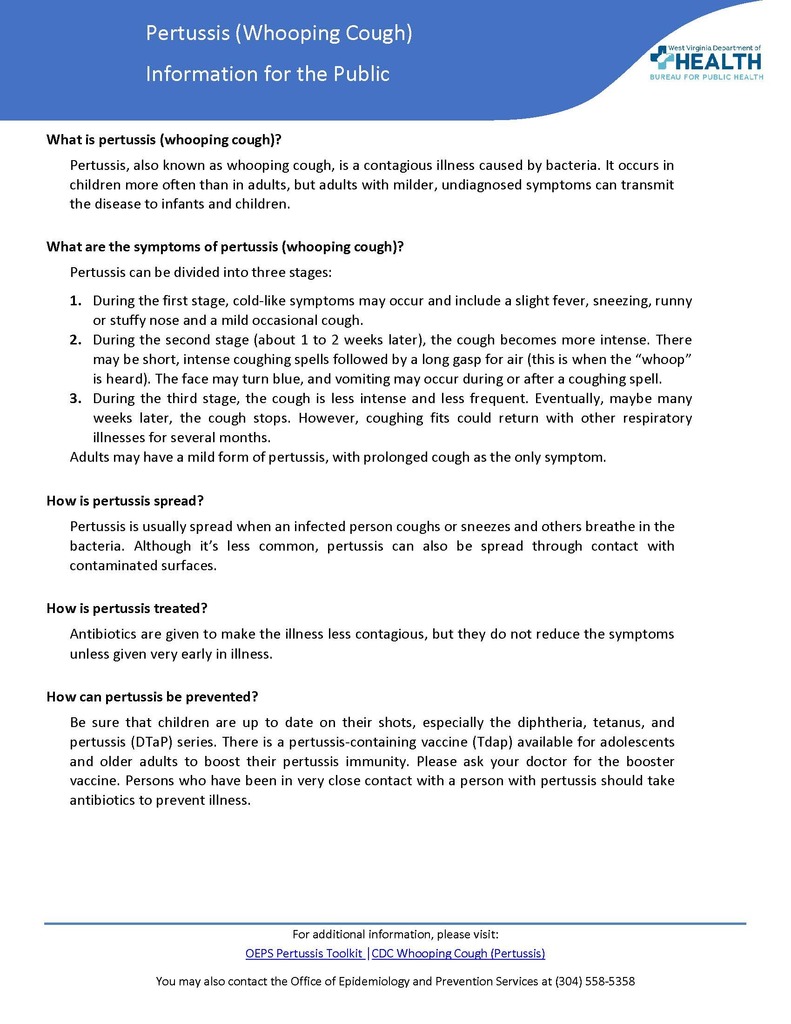 pertussis info sheet