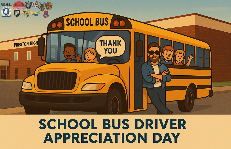 school bus with 3 kids on it