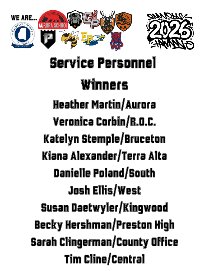 text only - list of winners