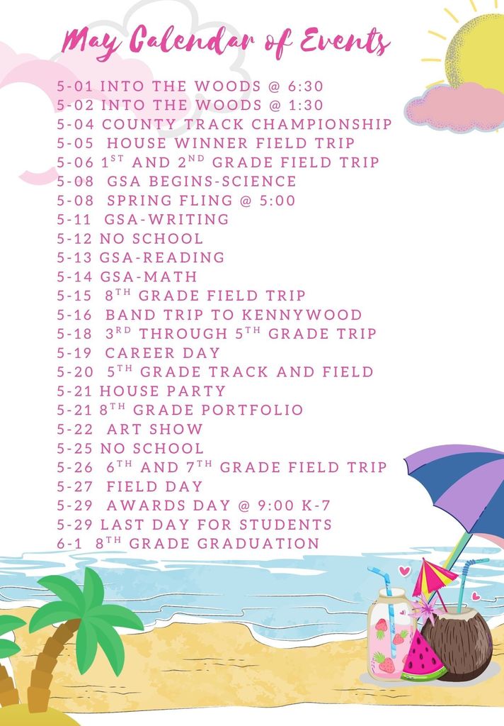 May Calendar of Events