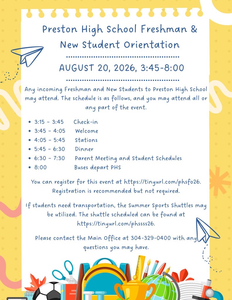 Freshman Orientation Schedule