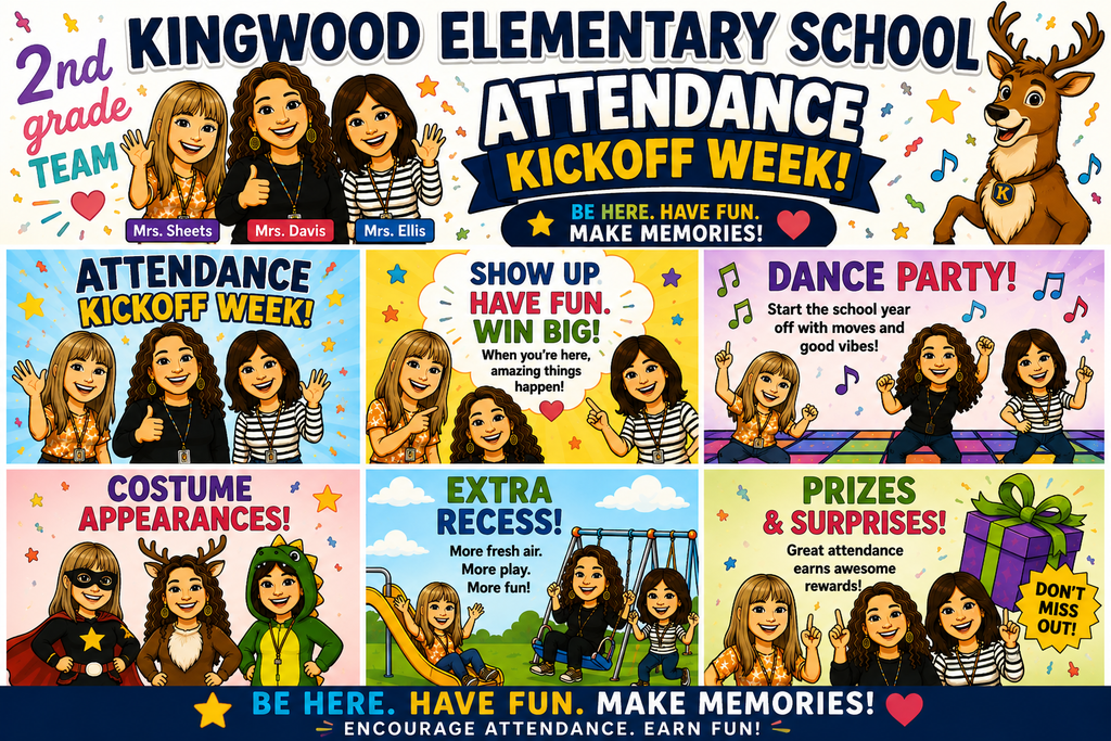 Our KES Attendance Kickoff Week starts TOMORROW! Fun awaits YOU--Be here all day, every day!