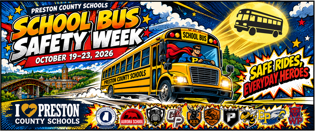 school bus and a superhero