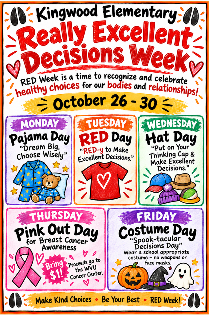 RED Week is next week at KES! Let's celebrate healthy choices for our bodies and relationships!