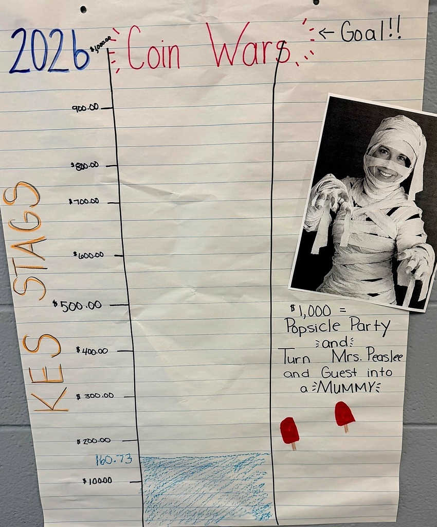 Our KES Stags are off to a GREAT start! 🧡🖤 In just TWO DAYS, we've collected $160.73 toward our PTA Coin Wars fundraiser!