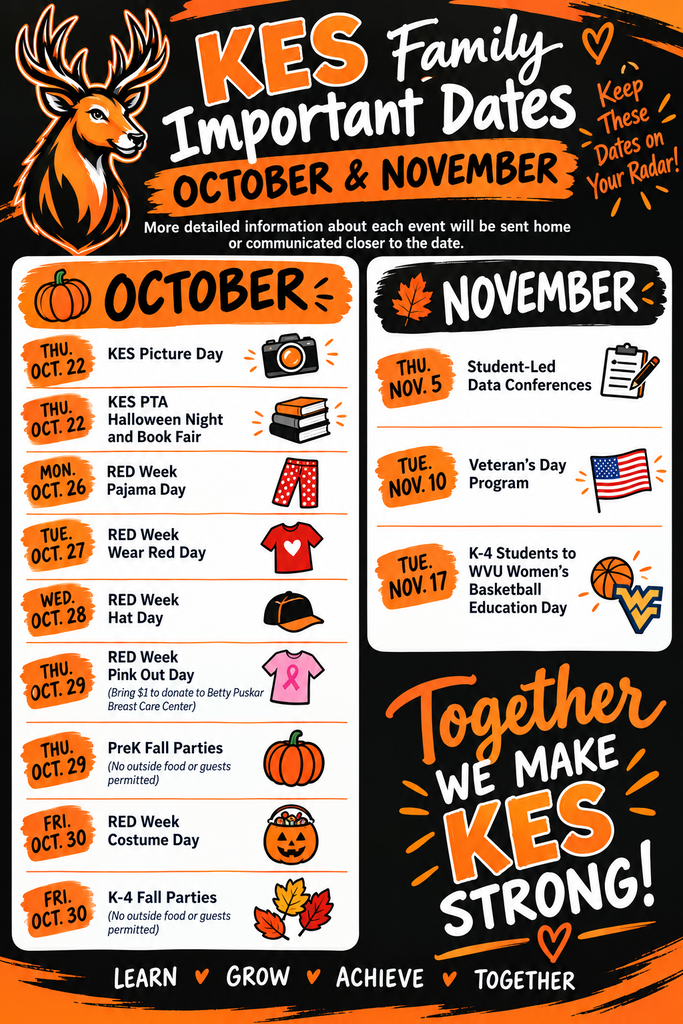 KES: Mark these October and November dates on your calendars!