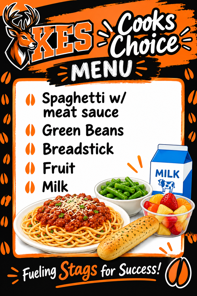 Tomorrow's lunch menu is Cook's Choice!