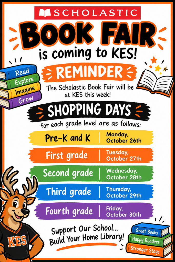 KES reminder: The Scholastic Book Fair will be at KES this week!