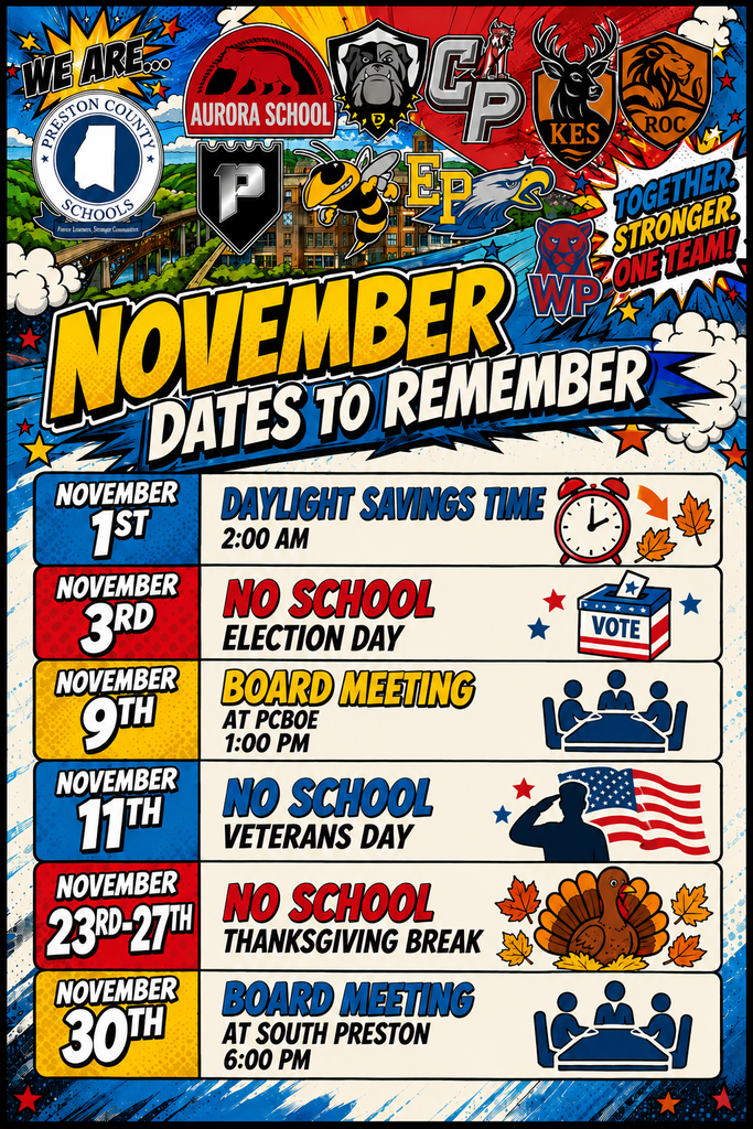 November Dates to Remember Info Flyer