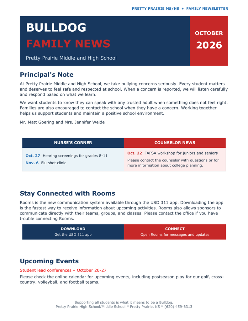 Oct MS/HS Newsletter