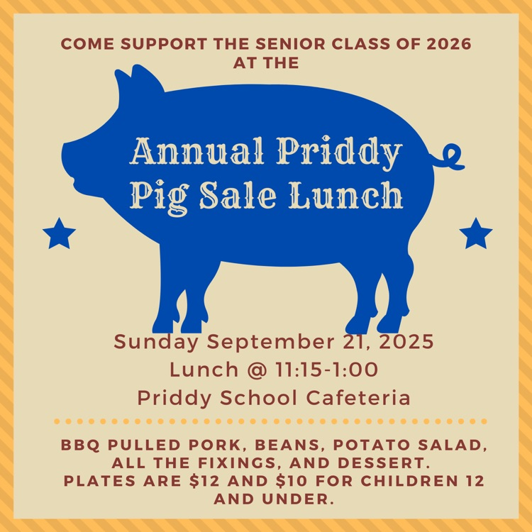 Pig Sale Senior Lunch Fundraiser Flyer