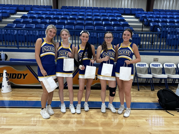 goody bags and game day smiles from the cheerleaders