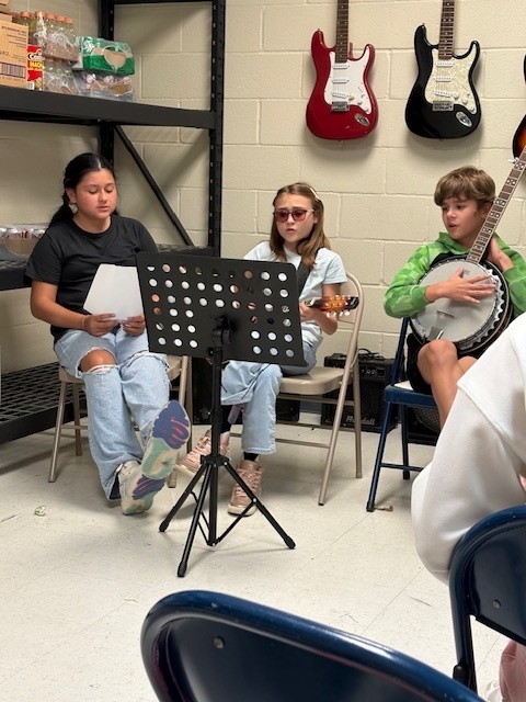 Junior High practicing hard for the Veteran's Day Program!