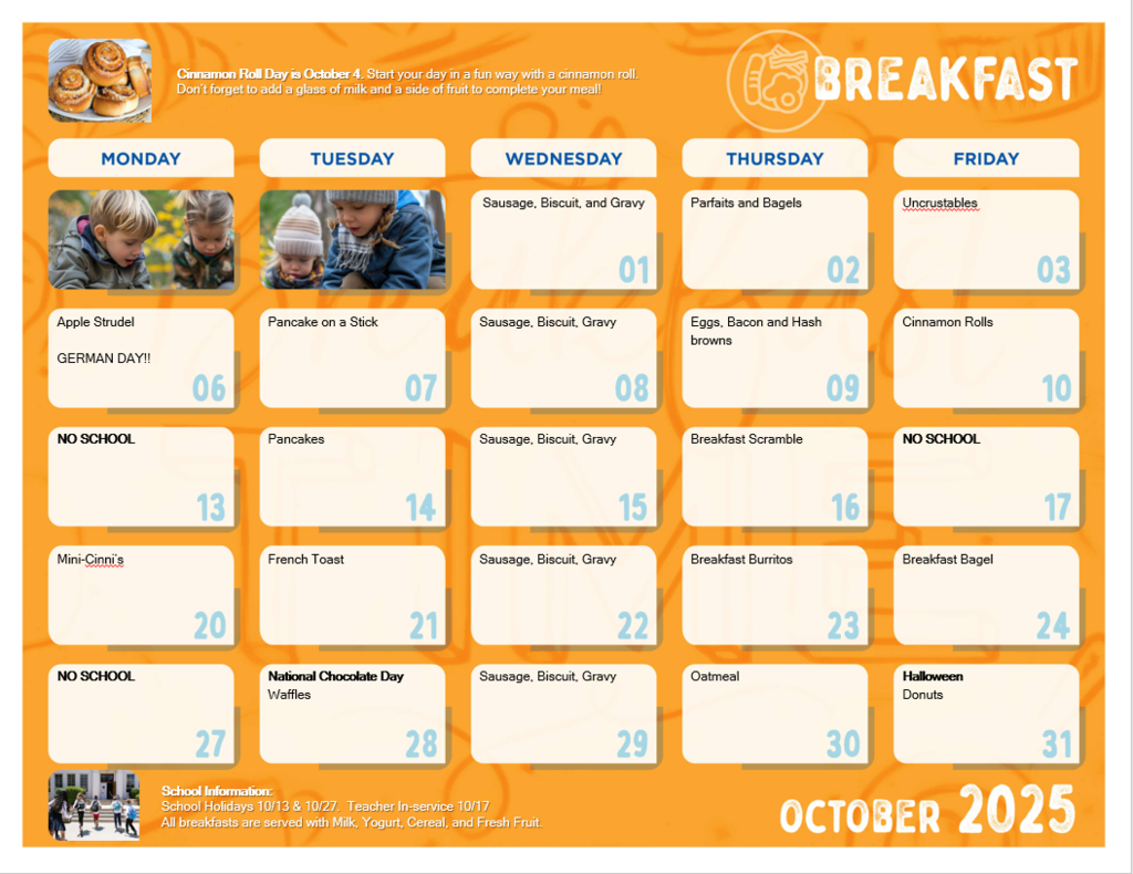 October breakfast menu