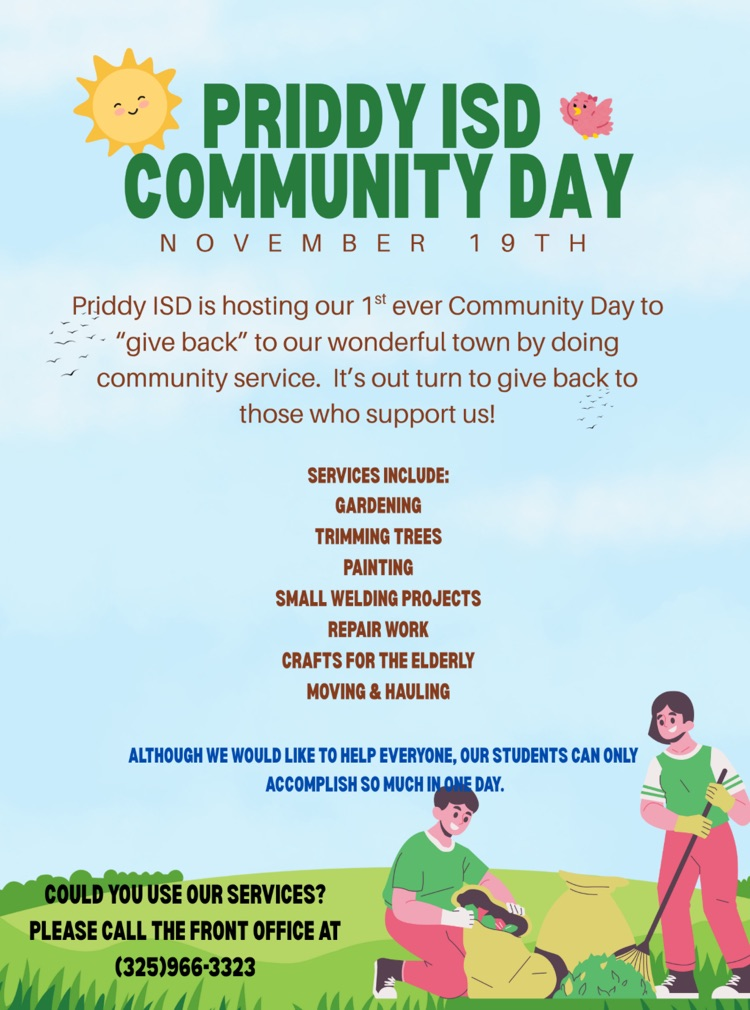 Priddy ISD’s first ever Community Day!