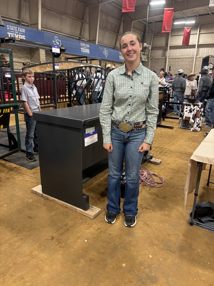 Addie with her feeder.