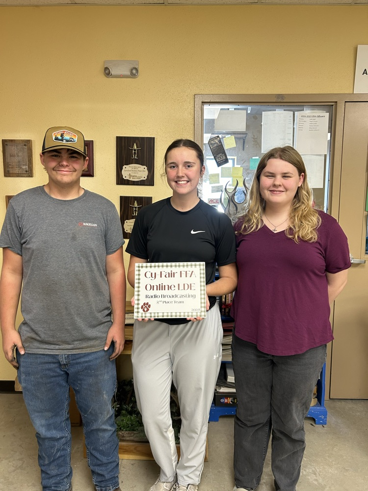 Broadcasting team placed 2nd.