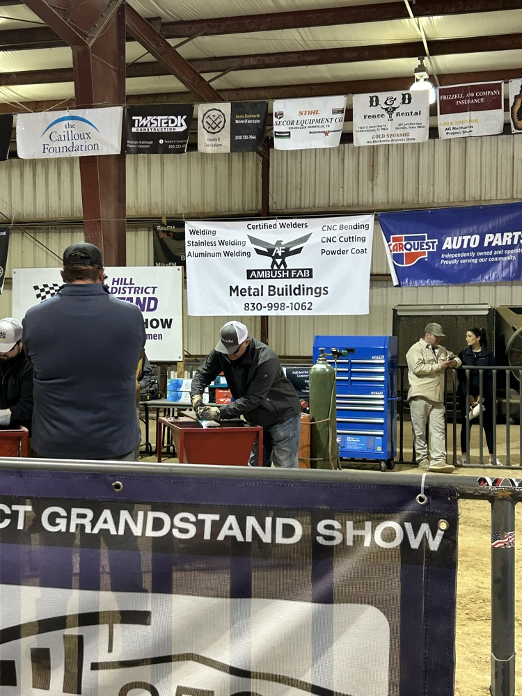 Landon Buffe in the cutting torch contest