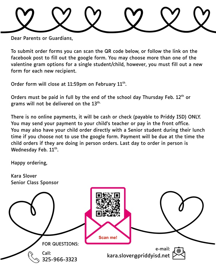 valentines Day Gram info