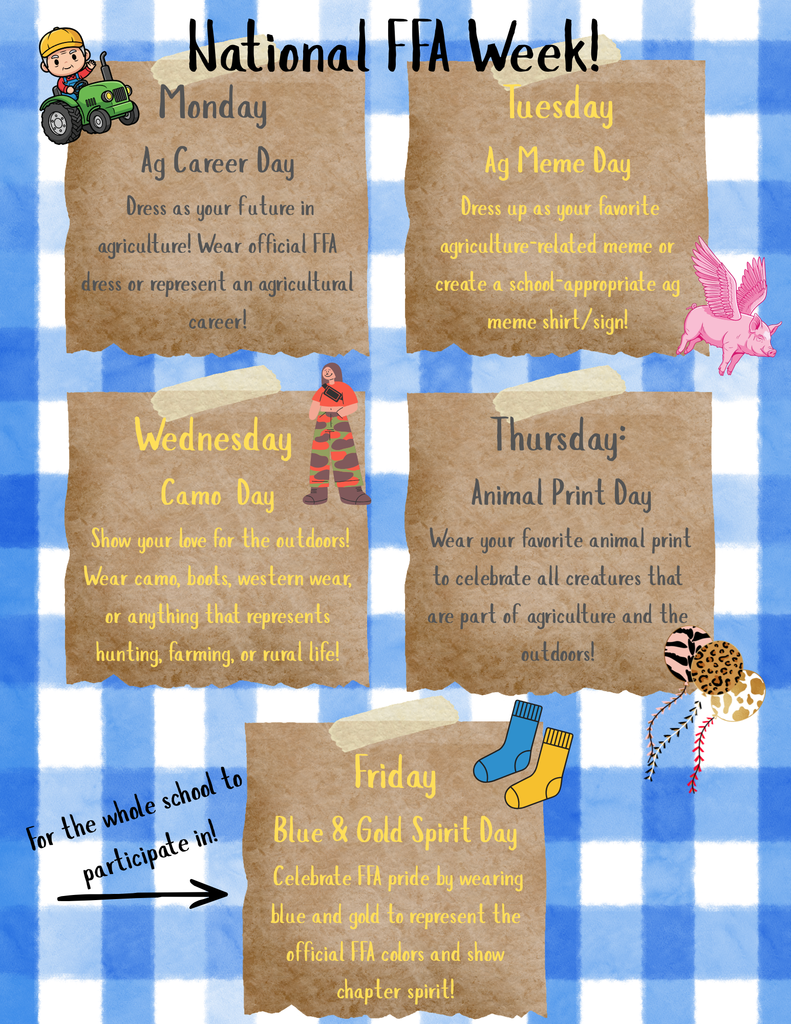 FFA Week Dress Up days