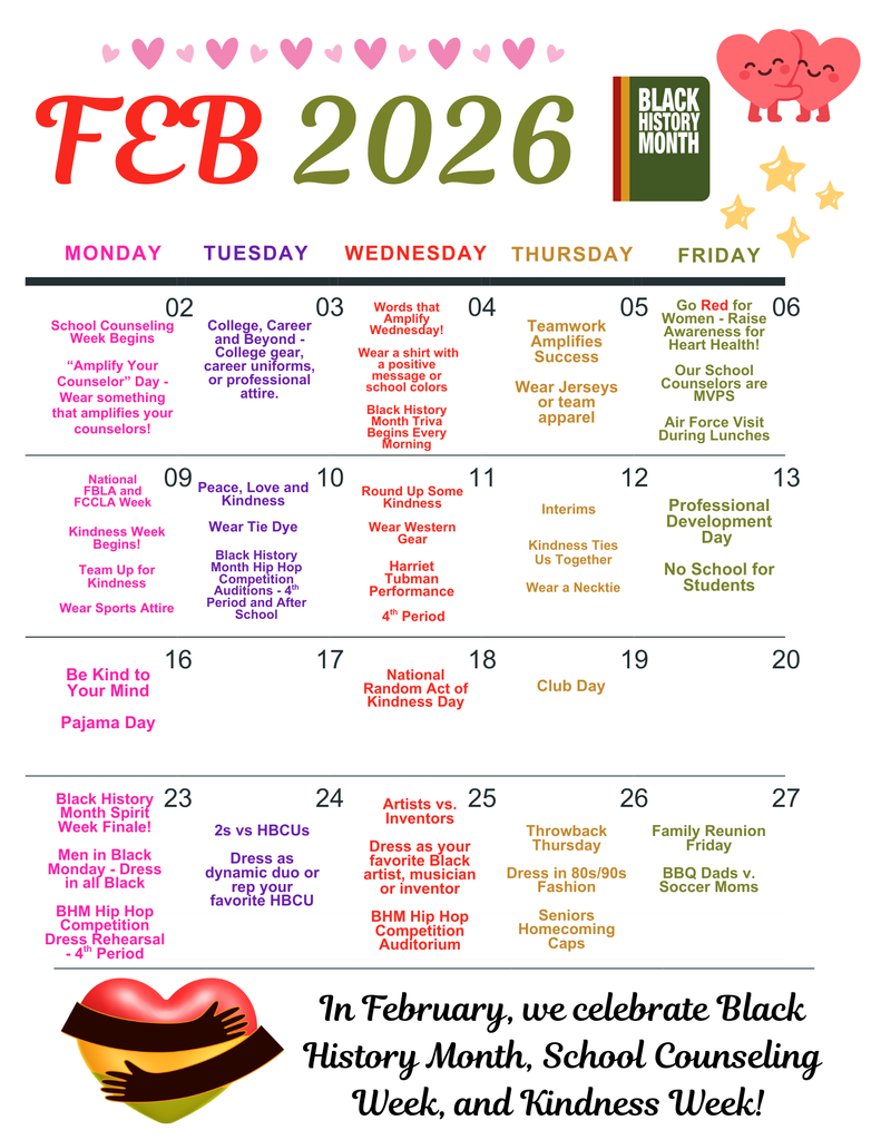 February 2026 Calendar of Events