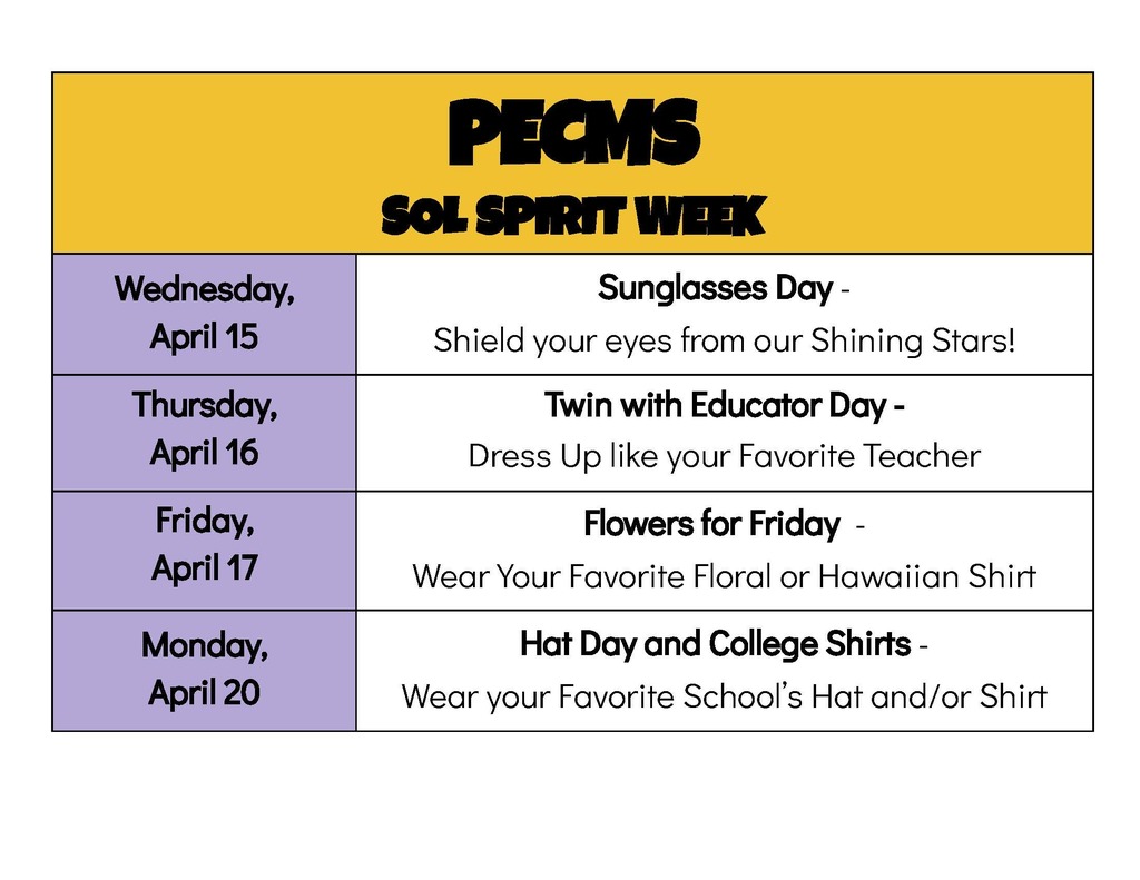 PECMS SOL Spirit Week 