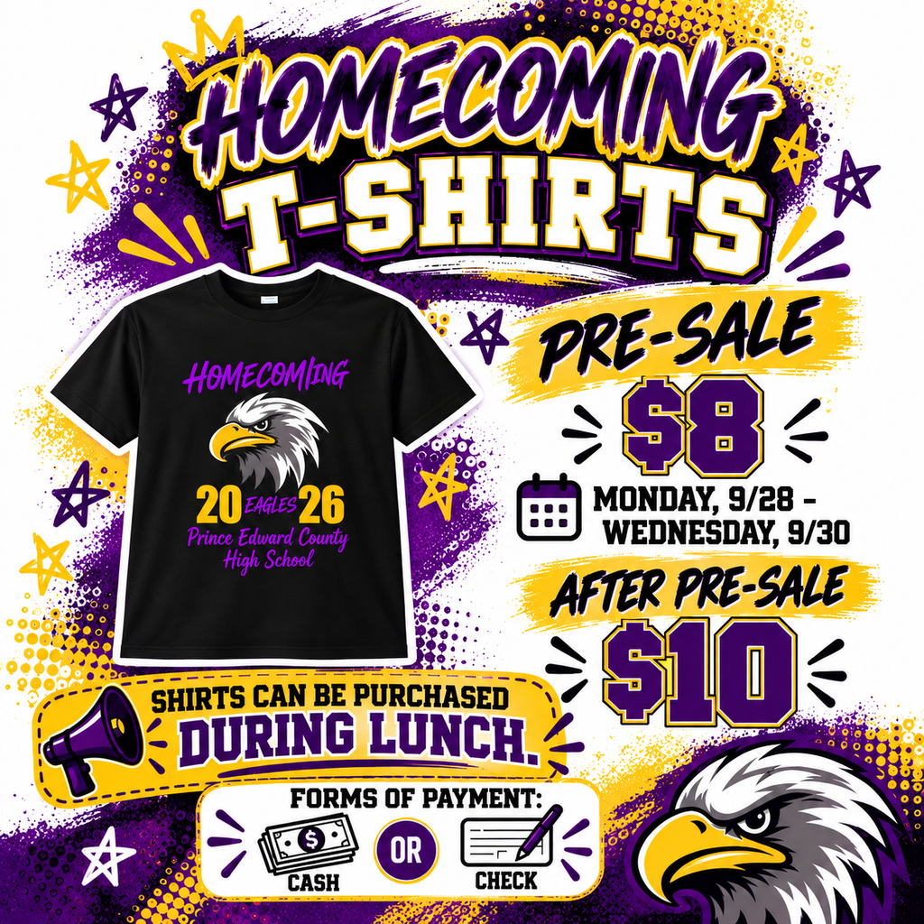 homecoming week tshirts are on sale at the high school 