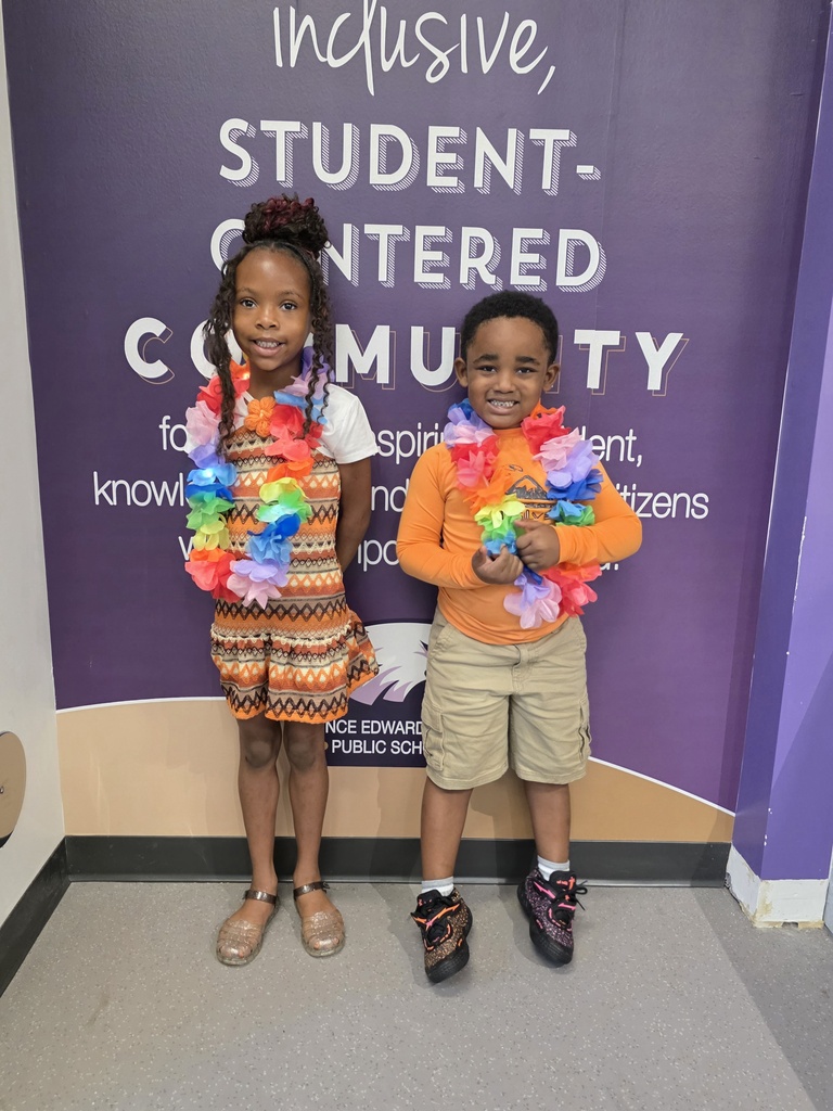 Students dressed up for Hawaiian Shirt Day