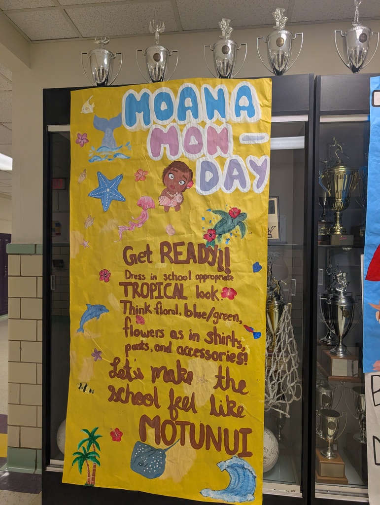 πΊ Moana Monday was a success! ππ Pictured is the high school painted flyer.