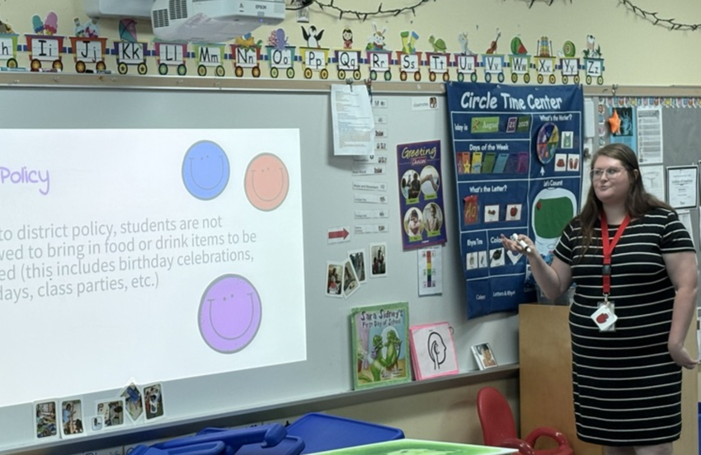 Springdale Elementary Teacher reviewing Policy at Curriculum Night