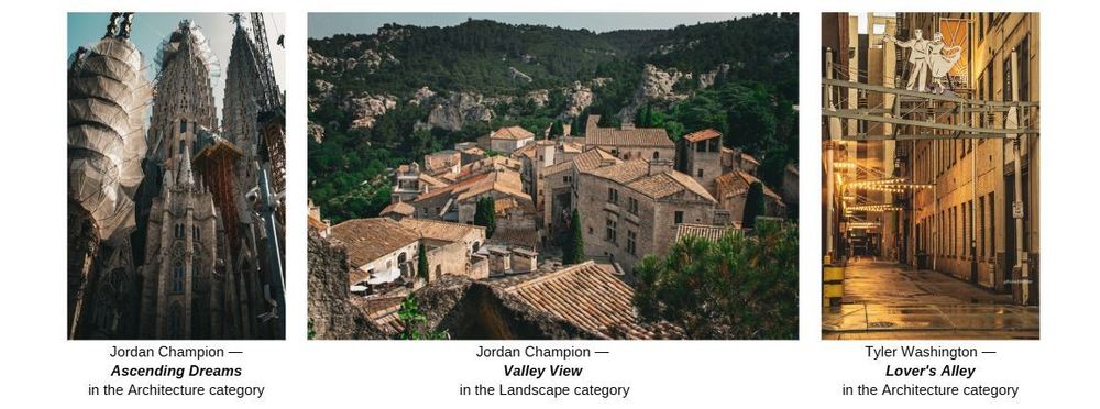 Award winning student photographs - Ascending Dreams, Valley View, and Lover's Alley