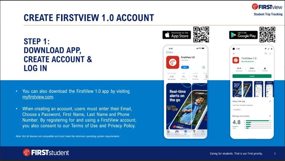 Create Firstview 1.0 Account Directions