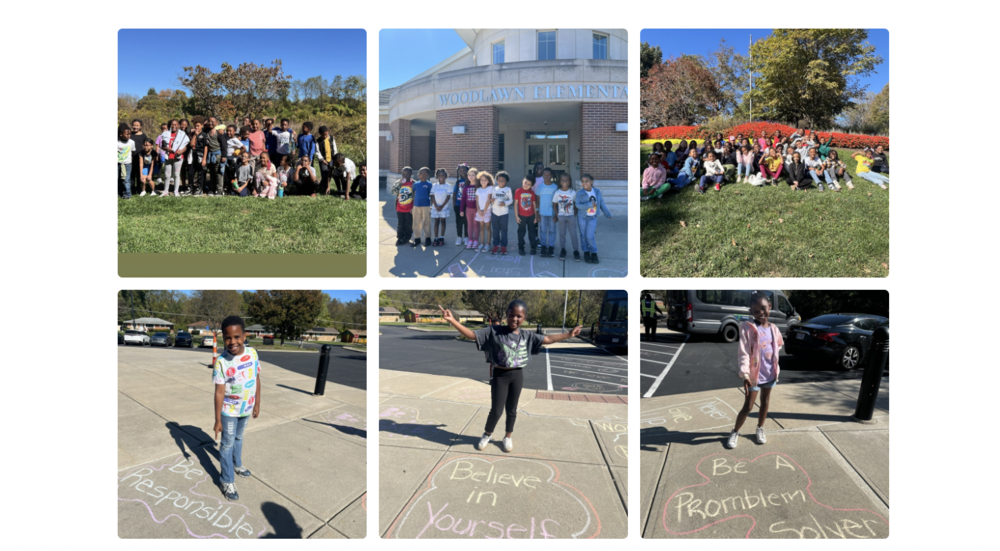 six photos  with students at the walkathon; Woodlawn Elementary students, families, and staff came together at Glenwood Garden for the school’s annual Walk-a-Thon, celebrating fitness, community, and school spirit. The event was filled with energy and excitement as participants walked the scenic paths in support of student programs.  Funds raised through the Walk-a-Thon will go directly toward student incentives, field trips, and other enrichment activities that make learning fun and engaging.  Woodlawn Elementary extends heartfelt thanks to everyone who participated, volunteered, and donated to make this year’s event a success. Your support helps create meaningful experiences and memories for all our students.