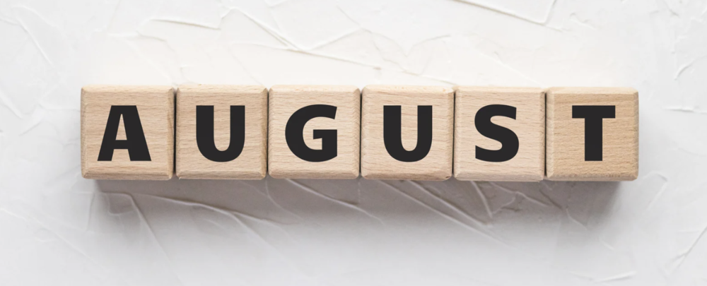August spelled out on wooden blocks
