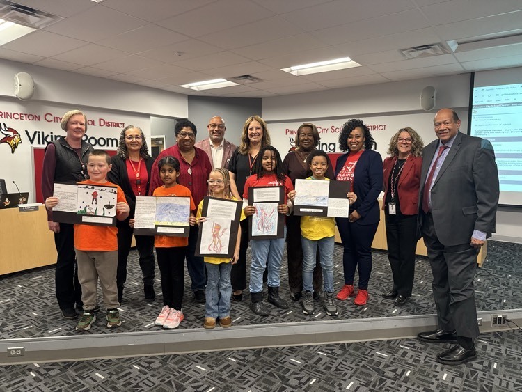 Third grade students with Board of Education, Miss Sucher, and Mrs. Jordan.