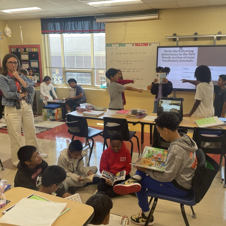 Mrs. Bach's 5th grade class at Heritage Hill is putting their new skills of Tableau from Wit & Wisdom on display for principal, Mrs. Lastra. Using their bodies and props, students create a living picture of a concept or scene from the literary work they are currently studying. Mrs. Lastra served as a guest judge to decide which group created the most realistic scene depicting a characters feelings from their recent reading. This is a great way to incorporate critical thinking skills and collaboration along with creation, description and planning to bring a text to life. Great job Mrs. Bach & 5th grade students!