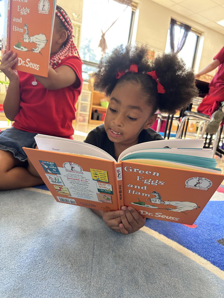 Mrs. Collopy's class enjoued reading Green Eggs and Ham