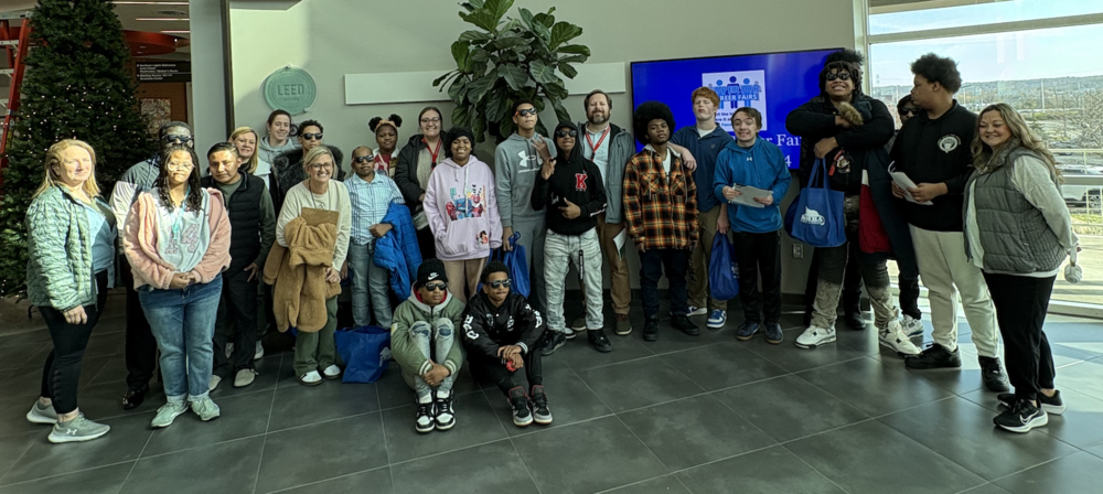 Group of students and staff attending the Job and Career Fair at the Sharonville Convention Center on November 13, 2025