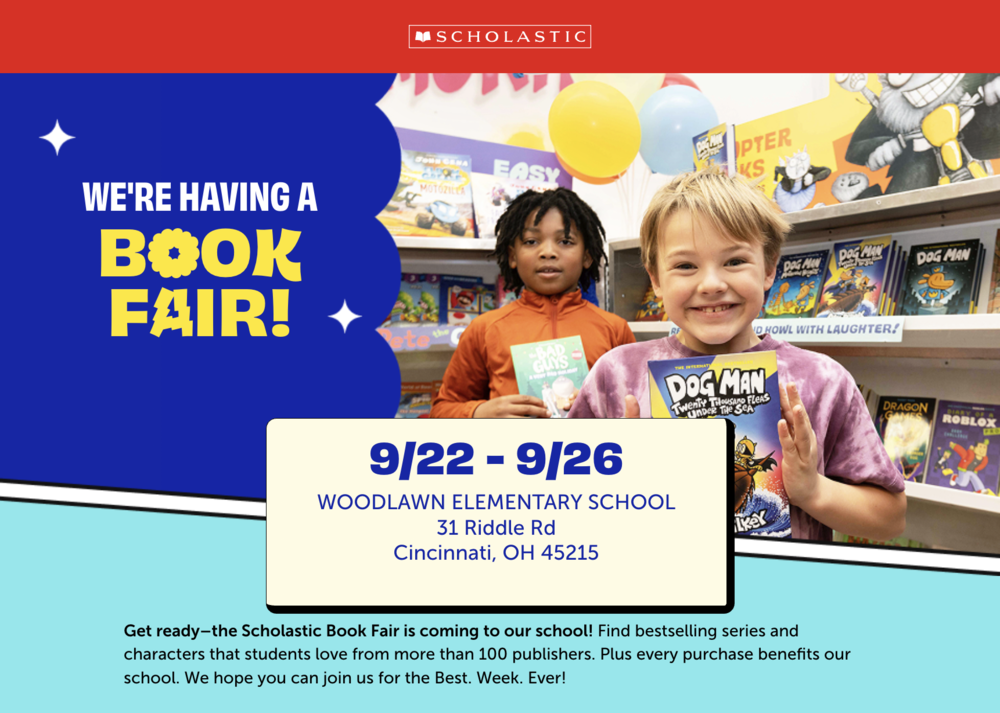 Book Fair is coming to Woodlawn 9/22-9/26