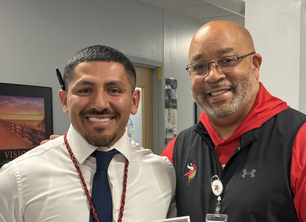 Dr. Arnold and Superintendent Card