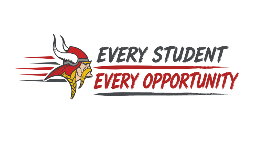 Viking Logo with Every Student Every Opportunity (wide version)