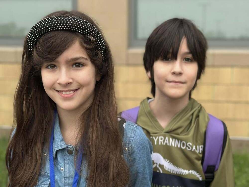 Photo of two sixth grade students at Princeton Community Middle School