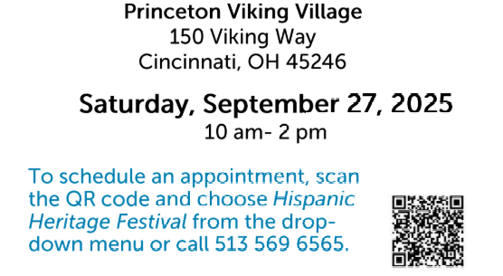 The TriHealth 3D Mobile Mammography Van will be at the People of Princeton Festival (in the parking lot) on Saturday, September 27th, from 10 AM - 2 PM. The festival is 11-2 PM. To schedule an appointment, call 513-569-6565.