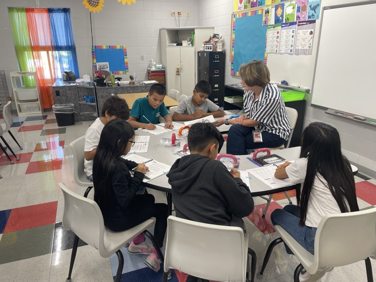 Sharonville 5th graders small group work