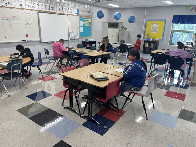 Sharonville 5th graders small group work