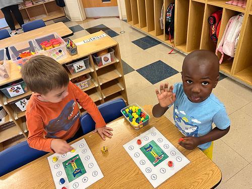 Pre K friends learning and counting.
